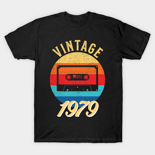 Vintage Year Since 1979 | Cassette | 43rd Birthday Gift T-Shirt by jiromie